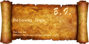 Belovay Inge névjegykártya